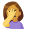 Woman Facepalming emoji on Facebook